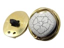 15mm Ozdobné gombíky 12 kusov ZLATÁ/BIELA ​​PRAHAK K541 15006