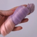FIALOVÁ + RUŽOVÁ Ombre - Kučeravá 15cm - Vlasy pre bábiku