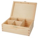 BOX, drevená krabica, 5 priehradiek, ZÁMOK