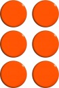 MAGNETY NA DOSKY 6 kusov 20mm oranžové TETIS