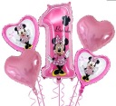 Sada balónikov pre ročné dieťa MINNIE MOUSE, 5 ks.