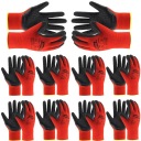 10x PAR rukavice pracovné rukavice potiahnuté latexom STRONG THICK + zdarma