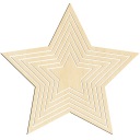 Drevené podstavce makramé STAR 5KS Star makramé prsteň vyrobený z preglejky