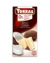 BIELA ​​ČOKOLÁDA BEZ CUKRU S KOKOSOM 75G TORRAS