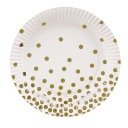 TANIERE Z BIELEHO PAPIERA SO ZLATÝMI ČASIKAMI 18cm 6ks GODAN