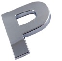 ZNAK PÍSMENO CHROMOVANÉ PÍSMENO P P VEĽKÉ 5,6CM S4X17