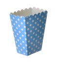 POPCORN PAPIEROVÁ BOX Modro-biely hrášok 0,8L sladkosti 6ks eko