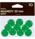 Plastové MAGNETY na dosky chladničky 20mm zelené 10ks GRAND