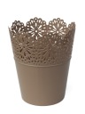Obal na kvetináč, miska, 145mm, CAPPUCCINO KRAJKA2