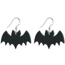 Náušnice BAT, čierny akryl HALLOWEEN Deň svätého Ondreja, netopery, 2 ks