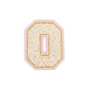 PATCH vyšívané PÍSMENO O, veľké biele nápisové písmo