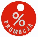 ŠTÍTOK TABUĽKA okrúhly TANIER AKCIA % 15 CM ČERVENÁ