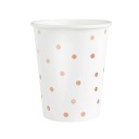 Papierové poháre White Dots Rose Gold 6 ks