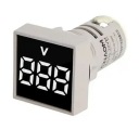 VOLTMETER 20-500VAC Štvorcový 29X29MM SKRUTKA PANELU BIELA