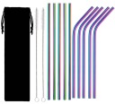 10x KOVOVÉ SLAMKY RAINBOW ECO OPÄTOVNE POUŽITEĽNÉ