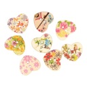 Drevený gombík Colorful Heart, priemer 25mm, 1 ks