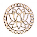 Mandala základňa lapača snov, obruč s lotosovým kvetom, 10 cm