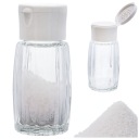 KUCHYNSKÝ ZÁSOBNÍK NA KORENIE S KLAPOU BIELY 50ml NÁDOBKA NA SOLNÉ KORENIA