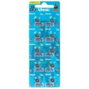 10 x Vinnic Alkaline LR60 C10 L621F AG1 L621 LR621 364 gombíková batéria