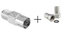 Konektor adaptéra F zásuvka - zásuvka TV antény HQ Cu LX0079HQ + F PLUG
