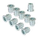 100x Nábytková objímka dvojzávitová, skrutkovacia, skrutka do dreva, vybranie M6 x 12 mm