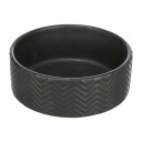 Keramická miska, pre psov/mačky, matná čierna, 0,4 l/o 13 cm