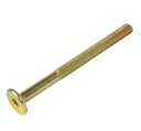 10x metrická skrutka M6 x 75 mm žlto pozinkovaná, valcová hlava, nábytková skrutka