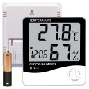 LCD METEOROLOGICKÁ STANICA BEZDRÔTOVÝ TEPLOMER Vlhkomer HODINY + BATÉRIA