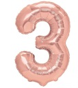 CYFRA 3-fóliový balónik ROSE GOLD 100cm