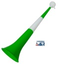 Skladacia vuvuzela 55 cm zelená - biela - zelená vuvuzela na povzbudenie