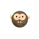 NÁRAŽKA NA DVERE na stenu, priemer 50, MONKEY, samolepiaca