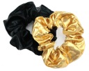Gumička do vlasov FROTKA scrunchies, ČIERNA ZLATÁ, 2 kusy, METALICKÁ
