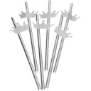 PAPIEROVÉ SLIMKY GLITTER SILVER CROWN, 6KS