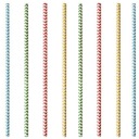 Farebné pruhované papierové slamky, 6mm, 25 ks