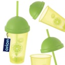 PLASTOVÝ pohár s viečkom a slamkou na pitie nápojov, vody, nápojov, 450 ml