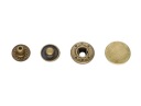 Stláčacie gombíky ALFA, kovové patentky, 15 mm S. Gold, 10 sád