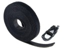 ORGANIZÁTOR NA KÁBLE VELCRO PÁSKA VELCRO PÁSKA 10 MM x 5 METROV ČIERNA