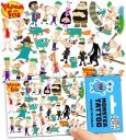UMÝVAJÚCE DOČASNÉ TETOVANIE PRE DETI PHINEAS A FERB ORIGINÁLNE DIZAJNY