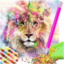 Obrázok na nalepenie MOSAIC 5D Diamond Embroidery LION Obrázky vyrobené z 5D diamantov