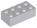 LEGO 3001 Tehlová tehla 2x4 svetlosivá 10 dielikov