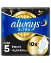 Always Ultra Secure Night Extra Night vložky s krídelkami 10 ks.