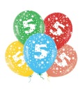 FAREBNÉ BALÓNKY S ČÍSLOM 5 PÄŤ NARODENINY 5 ks