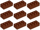 LEGO 3001 BRICK 2x4 hnedá NOVINKA (20g) 9 ks.