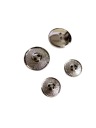 2-dierkový strieborný gombík - 15 mm (6 ks)