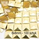 Pyramídy Thermojet Cvočky kamienky Gold 8mm 100 ks