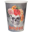 PAPIEROVÉ POHÁRKY SKULL halloween FLOWERS 10 ks