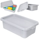 Organizér, plastová nádoba s vrchnákom, 4,5l box, svetlo šedá