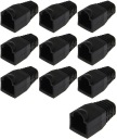 Gumový kryt pre zástrčku RJ45, 10 kusov, čierny