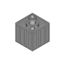 Kocka spojka pre profily 20x20x1,5 mm, typ H, šedá