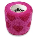 yellowBAND obväz súdržný 5cm Ružový so srdiečkami